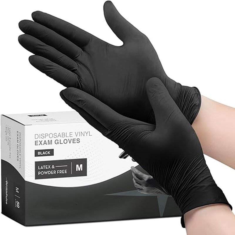 Disposable Gloves Nitrile - Gants jetables en Nitrile, antidérapants, noirs,